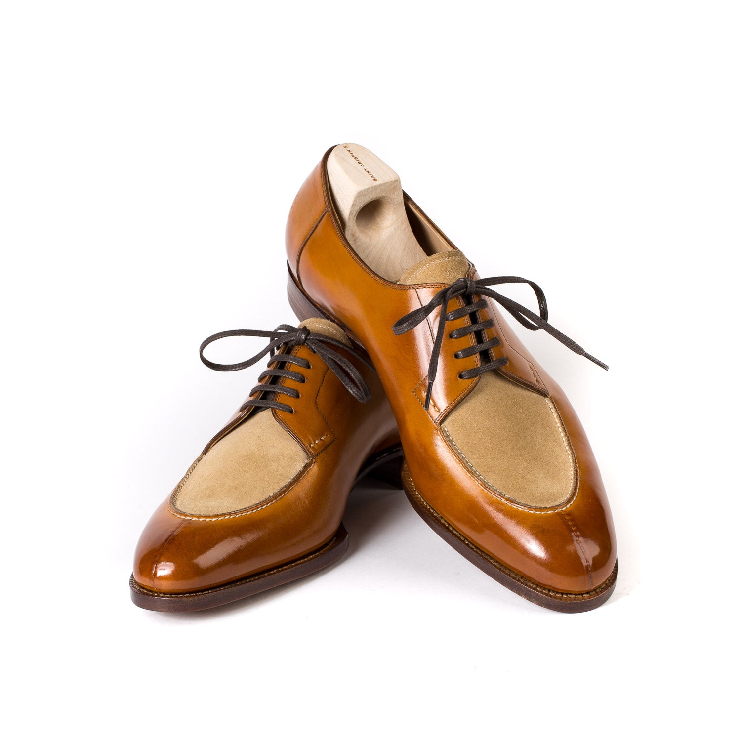Derby "Norvegian Spectator" made of Cognac-Colored Calfskin - purely handmade